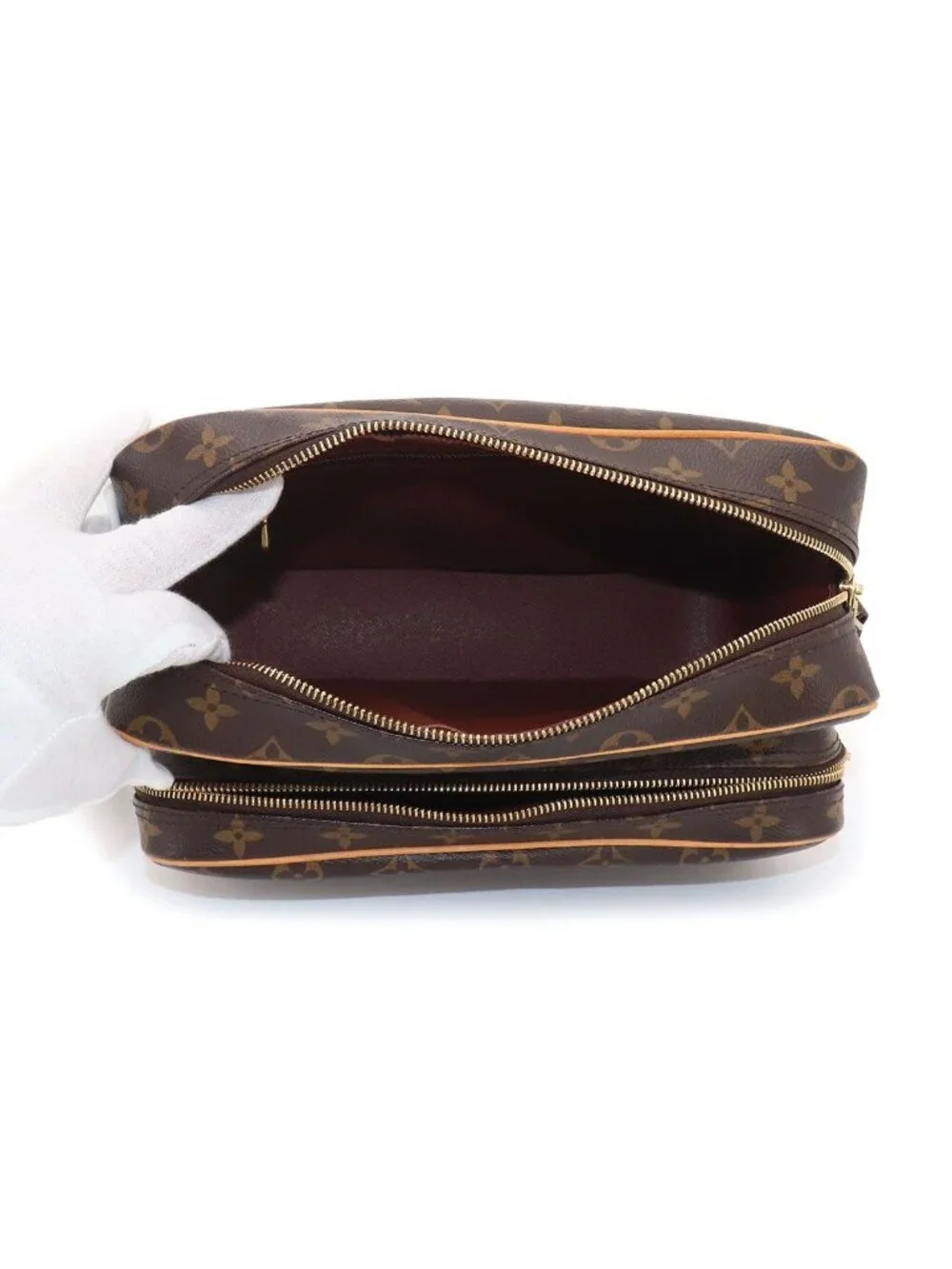 Louis Vuitton Monogram Nile Shoulder Bag Brown Gold